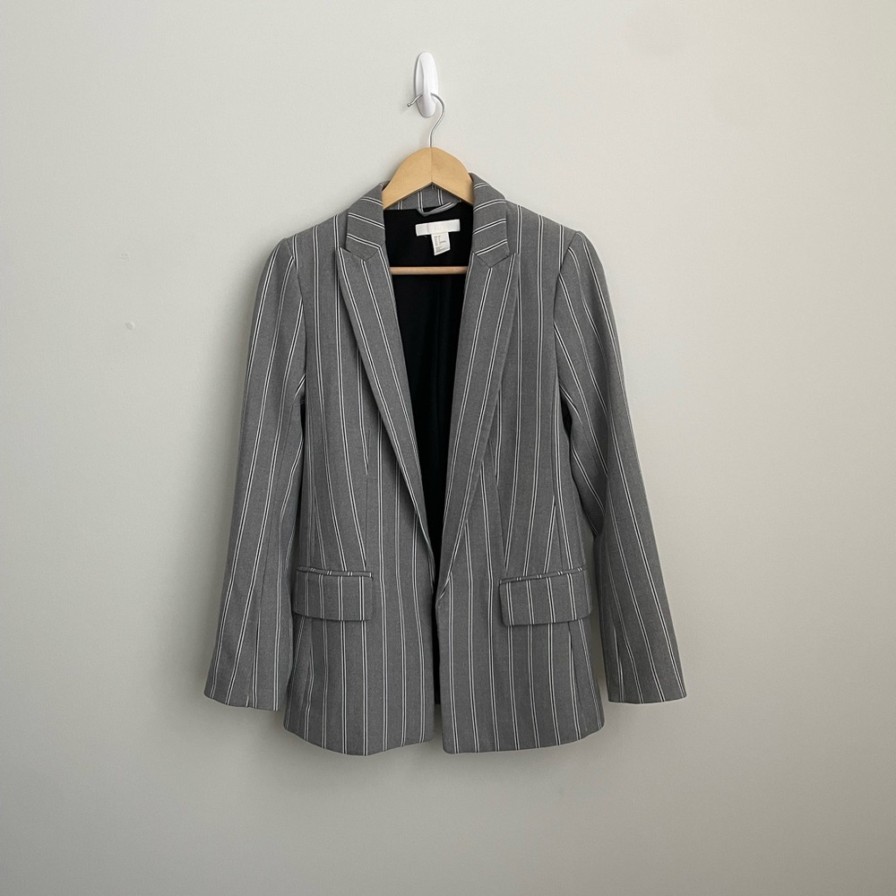 H&M Gray Pinstripe Women's Blazer